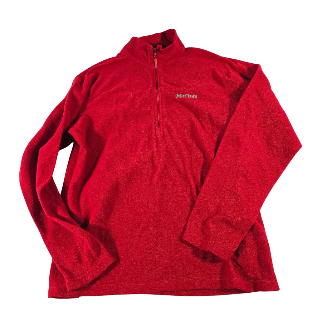 Marmot Mens Polartec Fleece Quarter Zip Pullover Red Large T90040-3RD-VDO